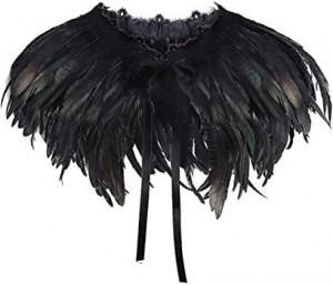 Natural Feather Shrugs Shawl For Women Cosplay Black Halloween Luxury Feather Shoulder Wraps Sexy Punk Gothic Feather Scarves