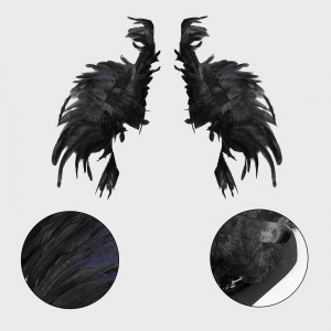 Natural Feather Shrugs Shawl For Women Cosplay Black Halloween Luxury Feather Shoulder Wraps Sexy Punk Gothic Feather Scarves