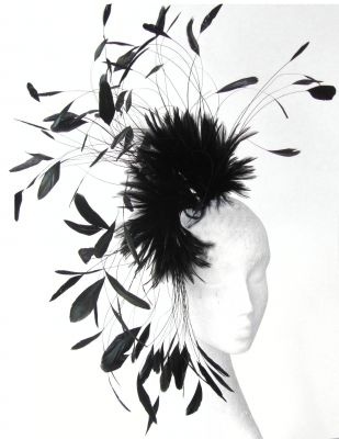 black feather fascinator